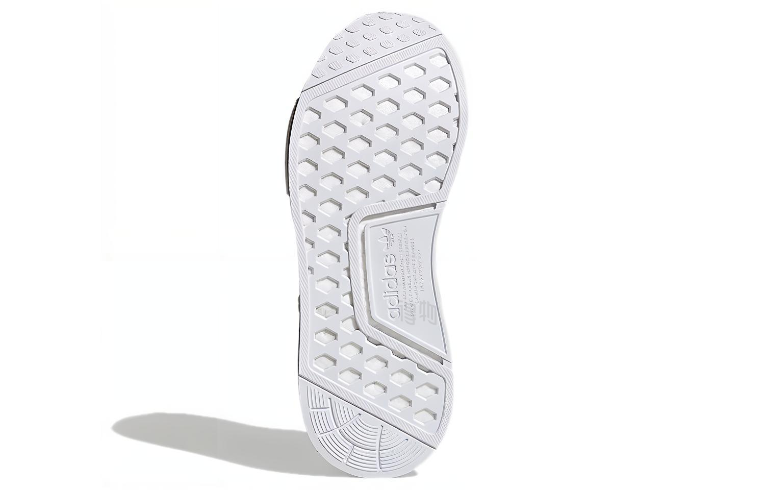 кроссовки adidas originals NMD_R1 (бело-фиолетово-черные) — Белый / фиолетовый / чёрный — фото 6