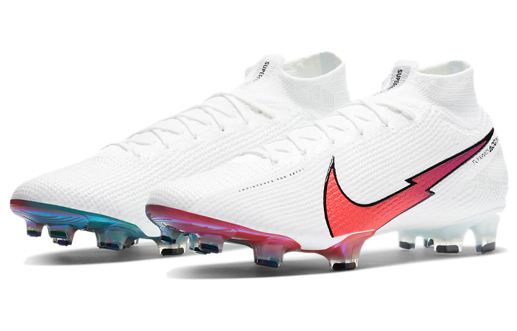 Мужские футбольные бутсы Nike Mercurial Superfly 7 Elite FG (белыйрозовыйсиний) — фото 3