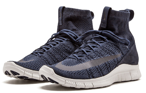 Мужские кроссовки Nike Free Flyknit Mercurial OG (темно-синие) — фото 3