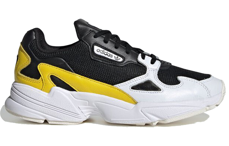 Женские кроссовки adidas originals Falcon (черно-желто-белые) — фото 2