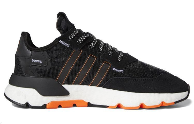 Кроссовки adidas originals Nite Jogger (черно-оранжево-белые) — фото 2