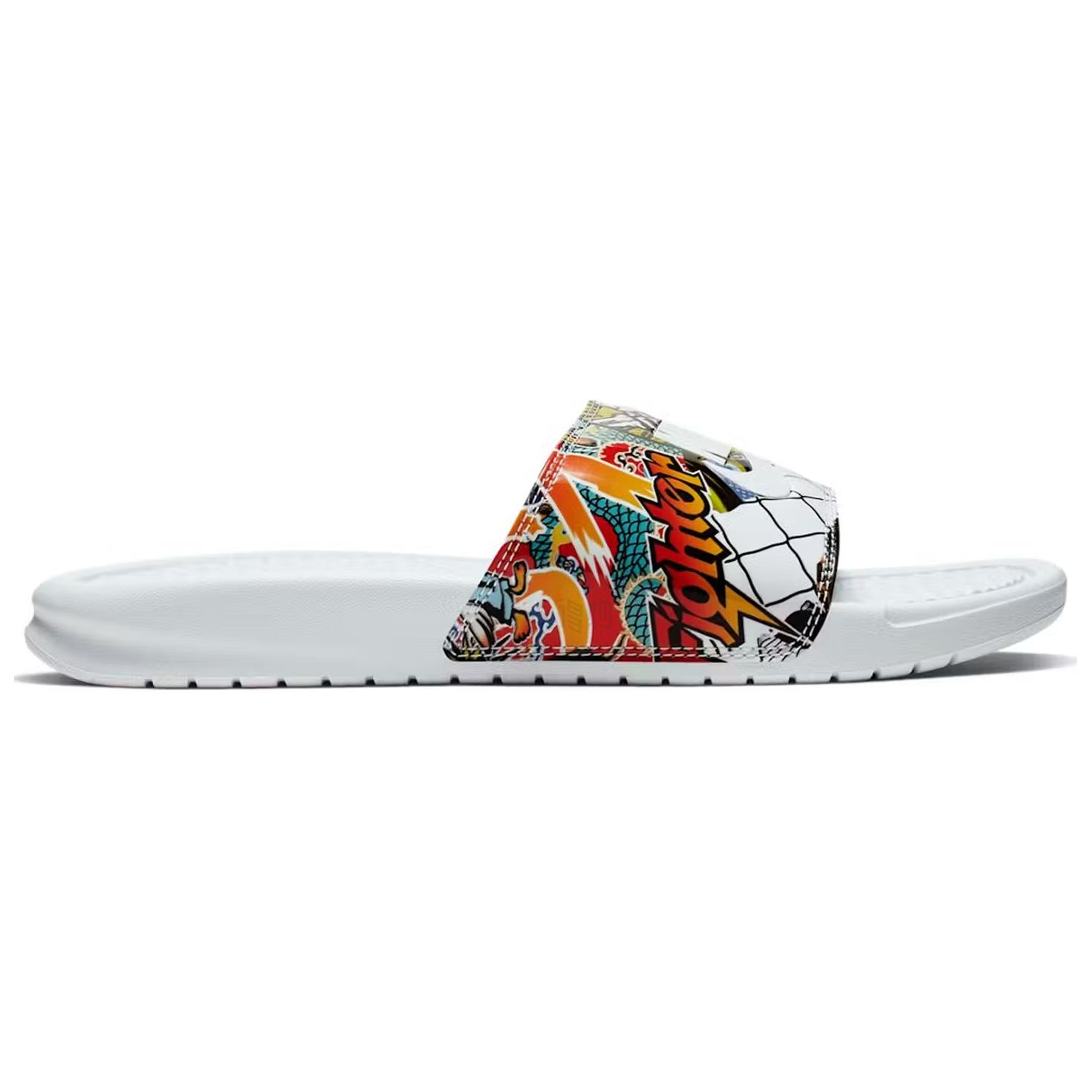 Женские шлепанцы Nike Benassi JDI Print (белые) — Белый — фото 2