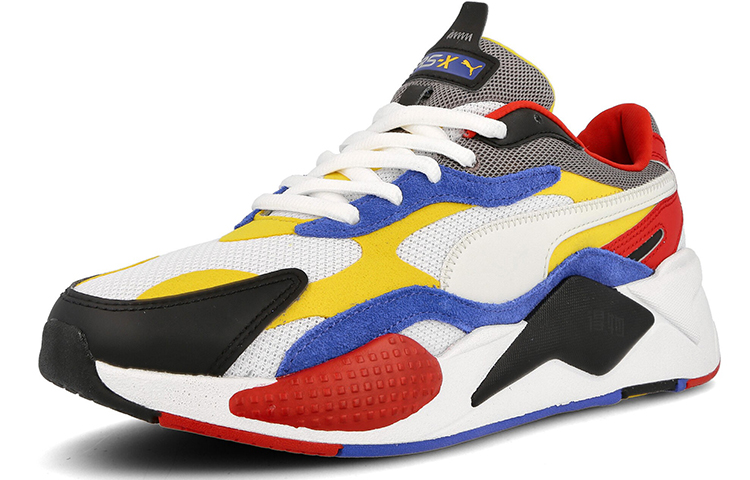 Кроссовки PUMA RS-X Puzzle (желто-синие) — Жёлтый / синий — фото 3