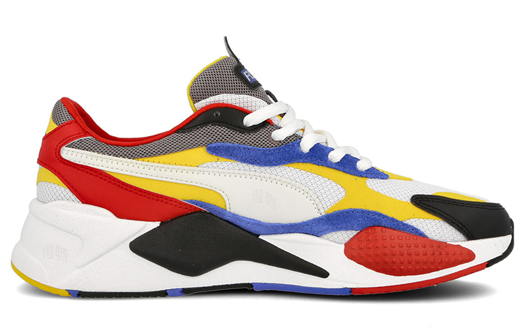 Кроссовки PUMA RS-X Puzzle (желто-синие) — Жёлтый / синий — фото 2