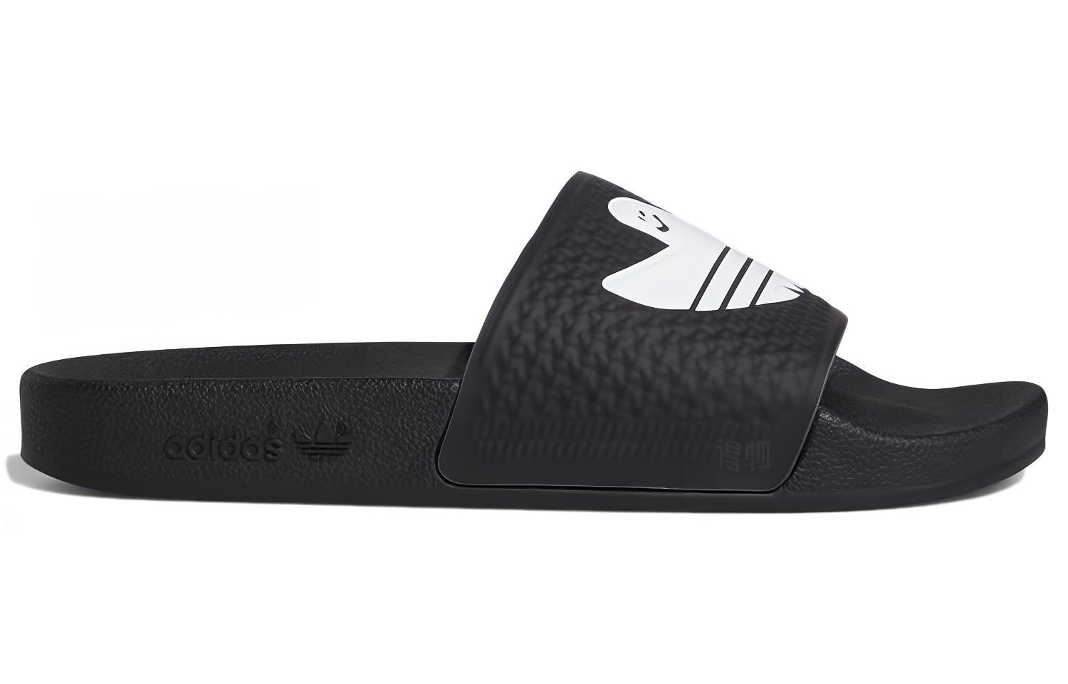 Шлепанцы adidas originals Shmoofoil Slides (черно-белые) — фото 2