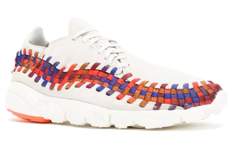 Мужские кроссовки Nike woven Light Bone Rainbow (бело-красные) — 浅骨/浅骨/帆色/腥红 — фото 3