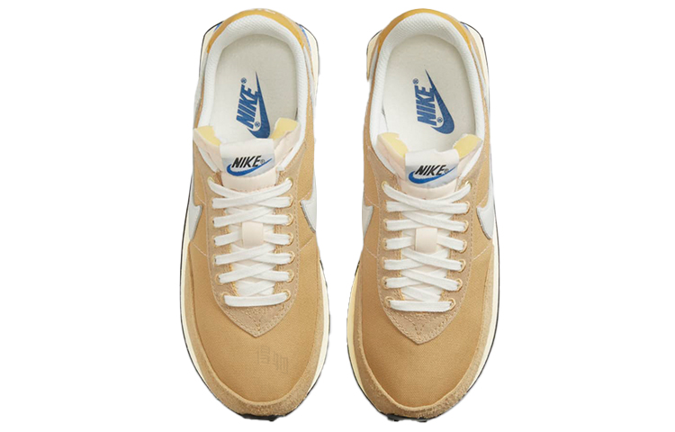 Женские кроссовки Nike Waffle Trainer 2 (желтые) — 麻线黄/游戏宝蓝/花粉黄/帆白 — фото 4