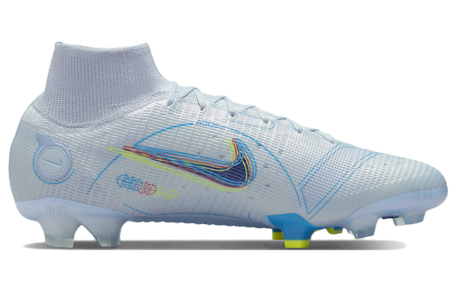 Кроссовки Nike Mercurial Superfly 8 Elite FG (серо-синий) — 足球灰/浅海蓝/激光蓝/黑蓝 — фото 2