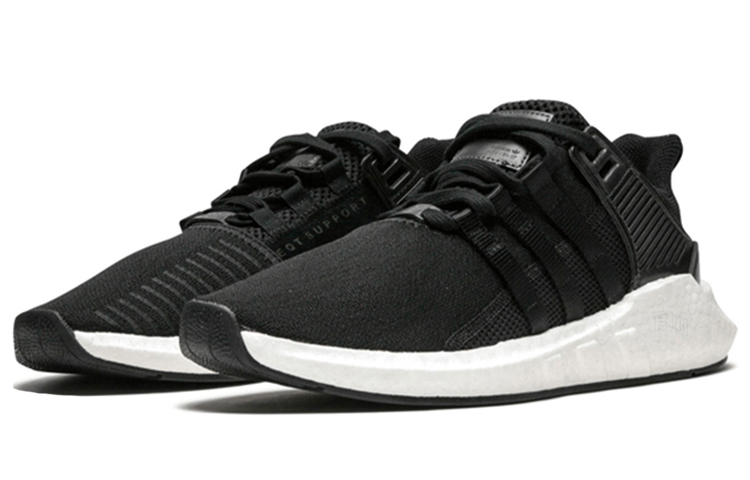 Кроссовки adidas originals EQT Support ADV Milled Leather Black (черно-белые) — Чёрный / белый — фото 2