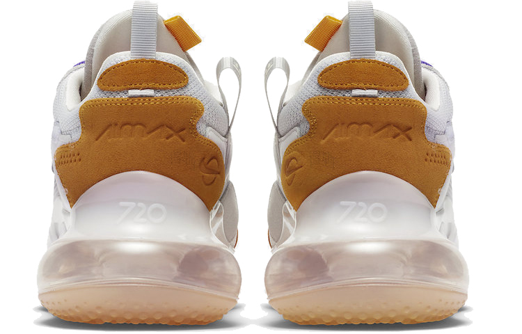 Кроссовки Nike Air Max 720 OBJ "LSU" (бело-желтые) — Белыйжёлтый — фото 4
