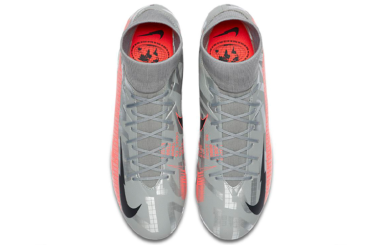 Футбольные бутсы Nike Mercurial Superfly 7 Academy MG (серо-оранжевые) — фото 4