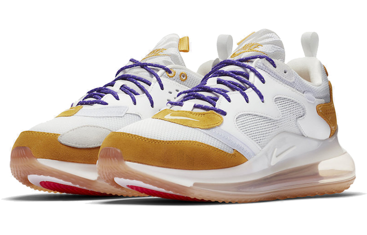 Кроссовки Nike Air Max 720 OBJ "LSU" (бело-желтые) — Белыйжёлтый — фото 3