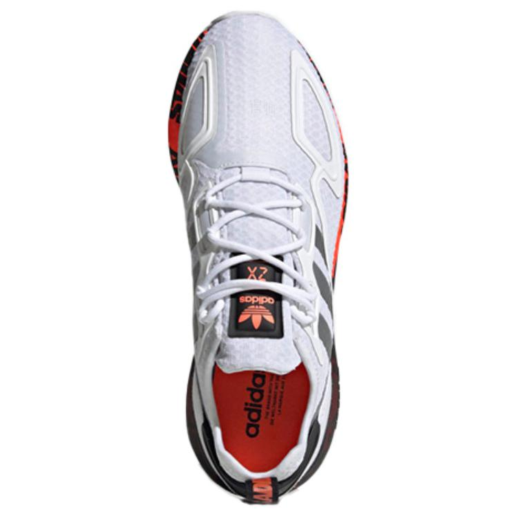 Кроссовки adidas originals ZX 2K Boost (бело-черно-красные с серебристым) — Белый / чёрный / красный / серебристый — фото 4