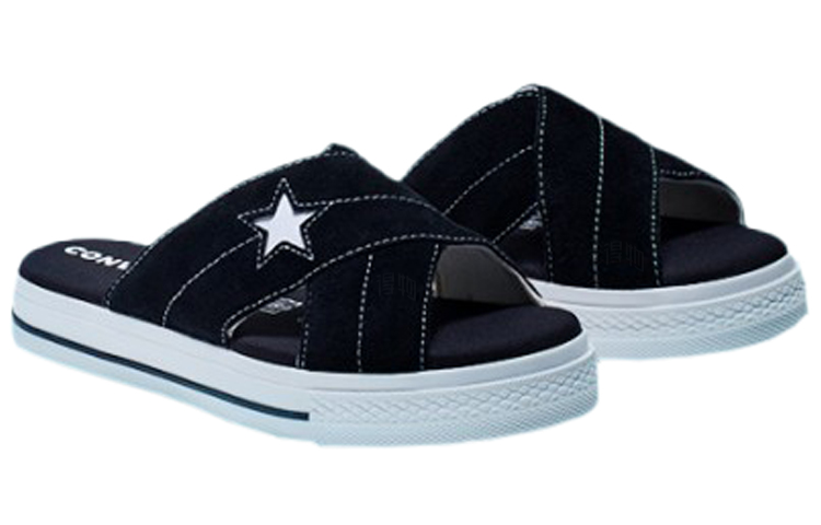 Женские шлепанцы Converse One Star Slip Sandal (черные) — фото 3