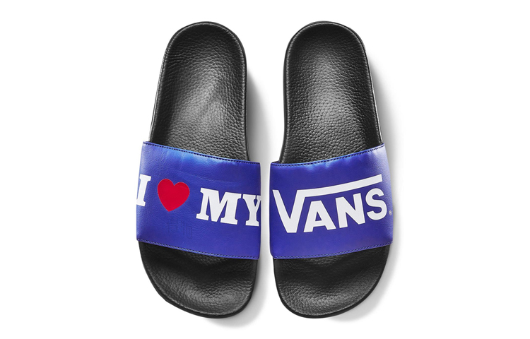 Мужские сандалии Vans Slide-ON (сине-черные) — фото 3