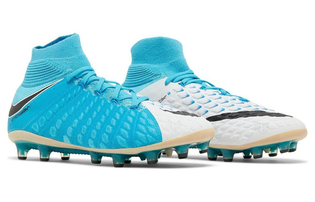 Мужские бутсы Nike Hypervenom Phantom 3 AG TF (сине-бело-черные) — фото 2