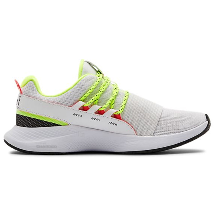 Женские кроссовки Under Armour Charged Breathe (бело-зеленые) — Белый / зелёный — фото 2