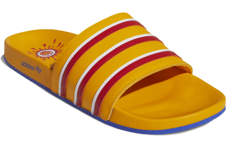 Шлепанцы adidas originals ADILETTE (желто-синие) — фото 3