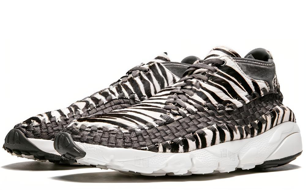 Мужские кроссовки Nike woven Chukka PRM (черно-белые) — 斑马纹 — фото 3