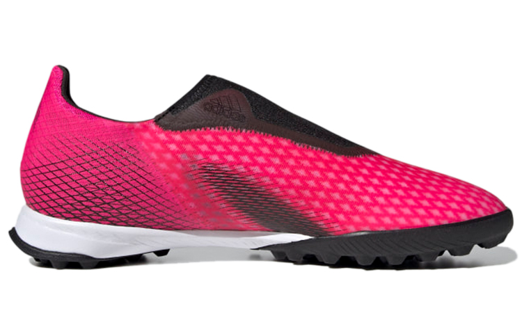 Футбольные бутсы adidas X GHOSTED.3 Laceless Turf Boots TF (розовые) — 玫红/黑 — фото 2