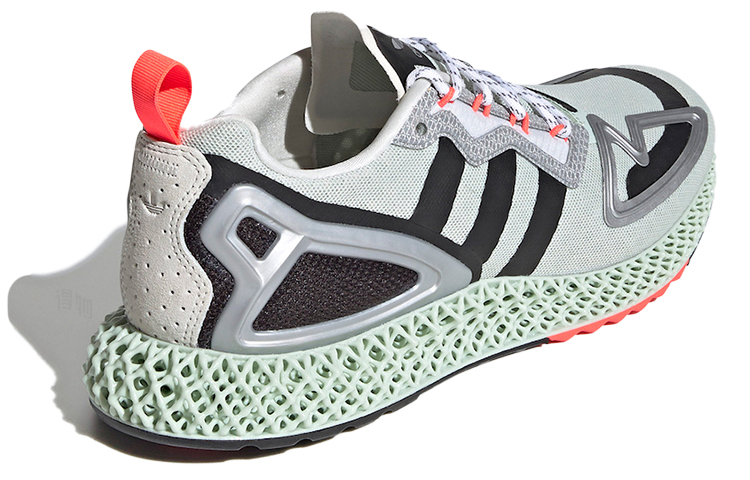 Кроссовки adidas originals ZX 2K 4D (зелено-серо-красные) — фото 3