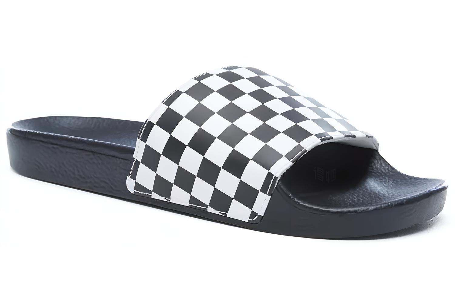 Шлепанцы Vans Checkerboard Slide-On (черно-белые) — фото 3