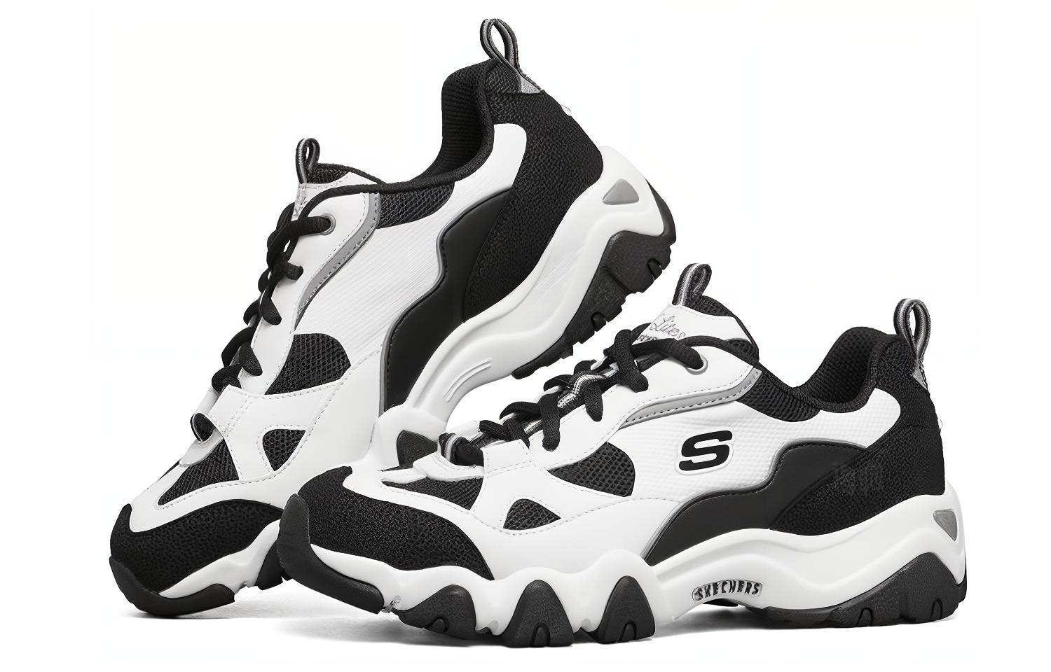 Женские кроссовки Skechers D'LITES 2.0 (черно-белые) — Чёрный / белый — фото 3