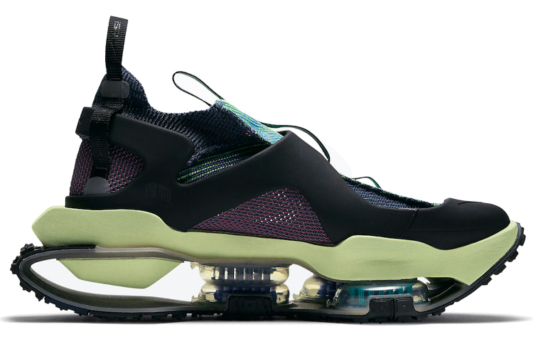 Кроссовки Nike ISPA Road Warrior (черно-зеленые) — фото 2