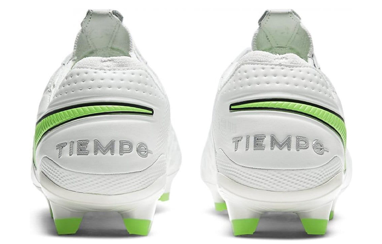 Мужские кроссовки Nike Tiempo Legend 8 Elite 8 FG (белый / зеленый) — Белый / зелёный — фото 5