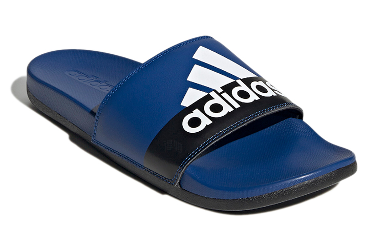 Шлепанцы adidas Adilette Comfort Slides Comfort Sandals (сине-черные) — Синий / чёрный — фото 2