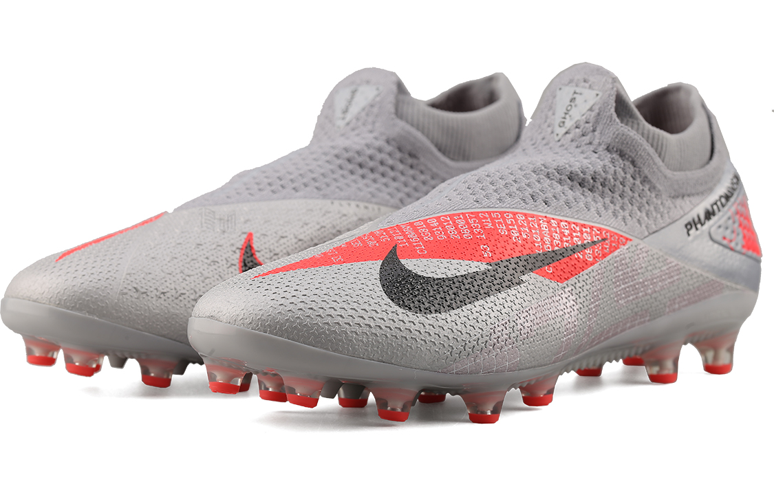 бутсы Nike Phantom VSN 2 Elite DF AG PRO (серо-оранжевые) — фото 2