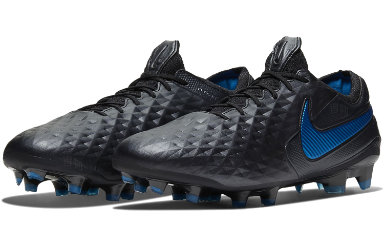 Мужские бутсы Nike Tiempo Legend 8 Elite FG (черно-синие) — Чёрныйсиний — фото 3