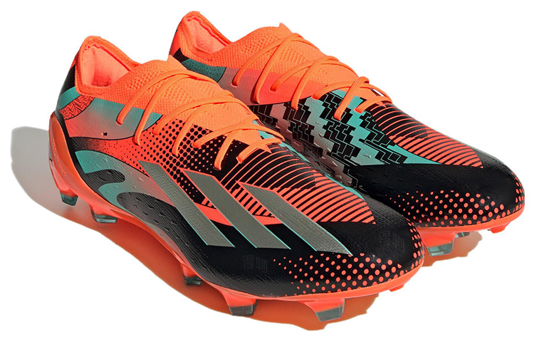 Кроссовки adidas Messi.1 FG (оранжево-черно-зеленые) — фото 3