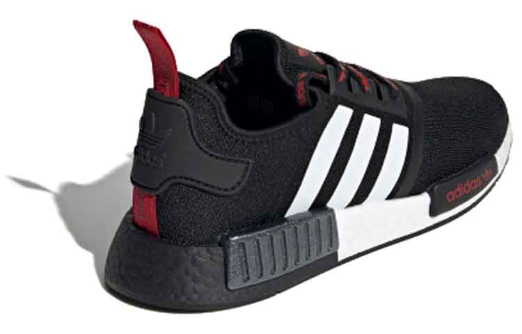 Кроссовки adidas originals NMD_R1 (черно-бело-красный) — Чёрный / красный / белый — фото 3