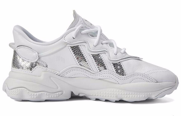 Женские кроссовки adidas originals Ozweego (бело-серые) — Белыйтёмно-серый — фото 2