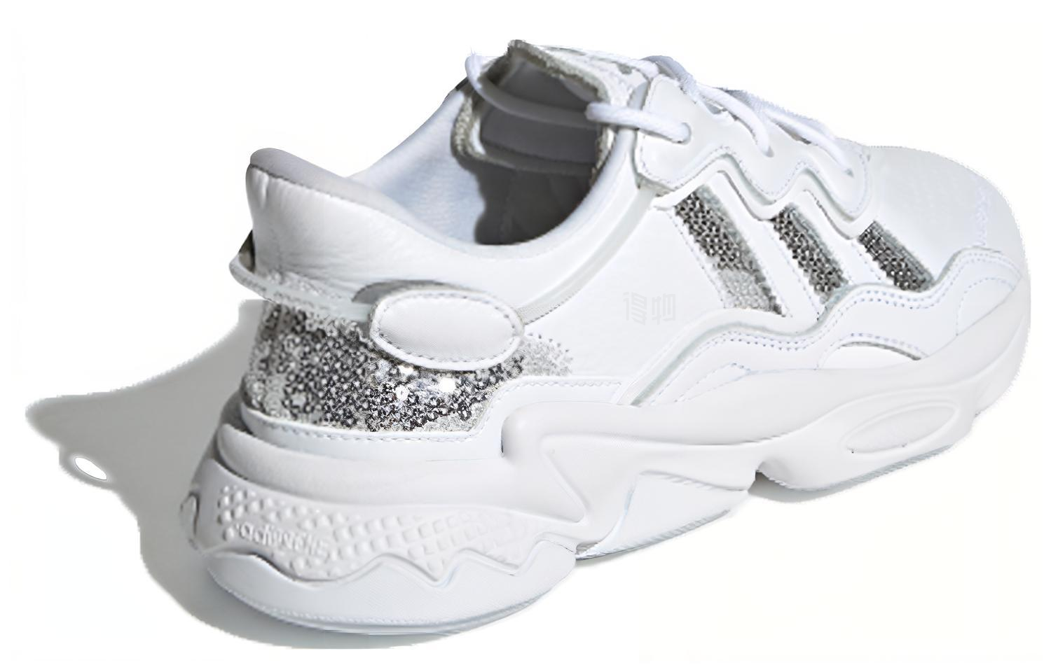 Женские кроссовки adidas originals Ozweego (бело-серые) — Белыйтёмно-серый — фото 4