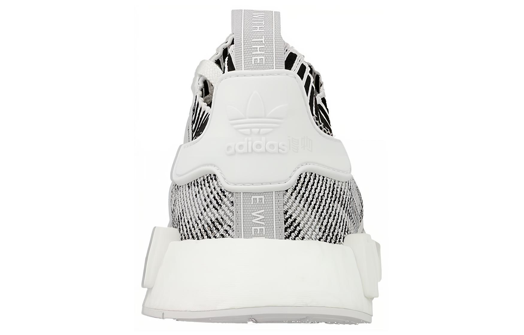 Кроссовки adidas originals NMD_R1 (бело-черные) — Белый / чёрный — фото 6