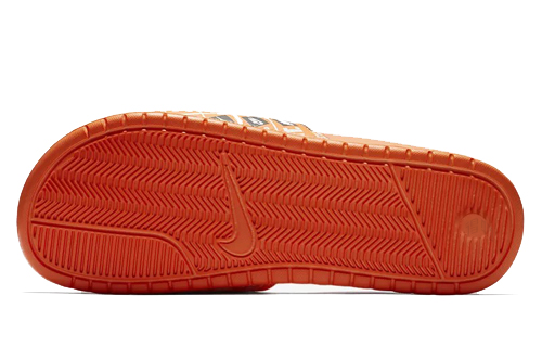 Шлепанцы Nike Benassi (бело-оранжевые) — Оранжевый — фото 4