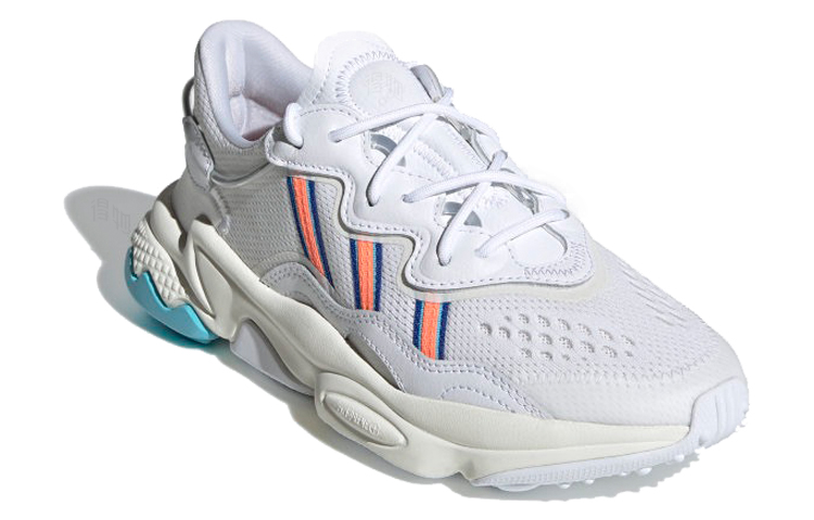 Женские кроссовки adidas originals Ozweego (бело-серо-оранжевые) — фото 2