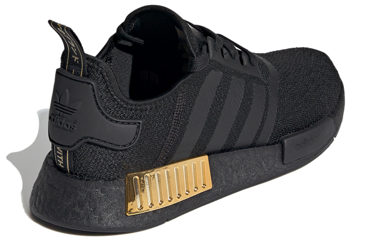Женские кроссовки adidas originals NMD_R1 (черно-золотой) — Чёрный / золотой — фото 4