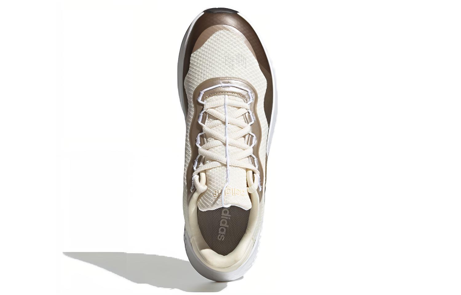Женские кеды adidas neo Primrose Sleek (бежево-коричневые) — Бежевыйбелый / коричневый — фото 5