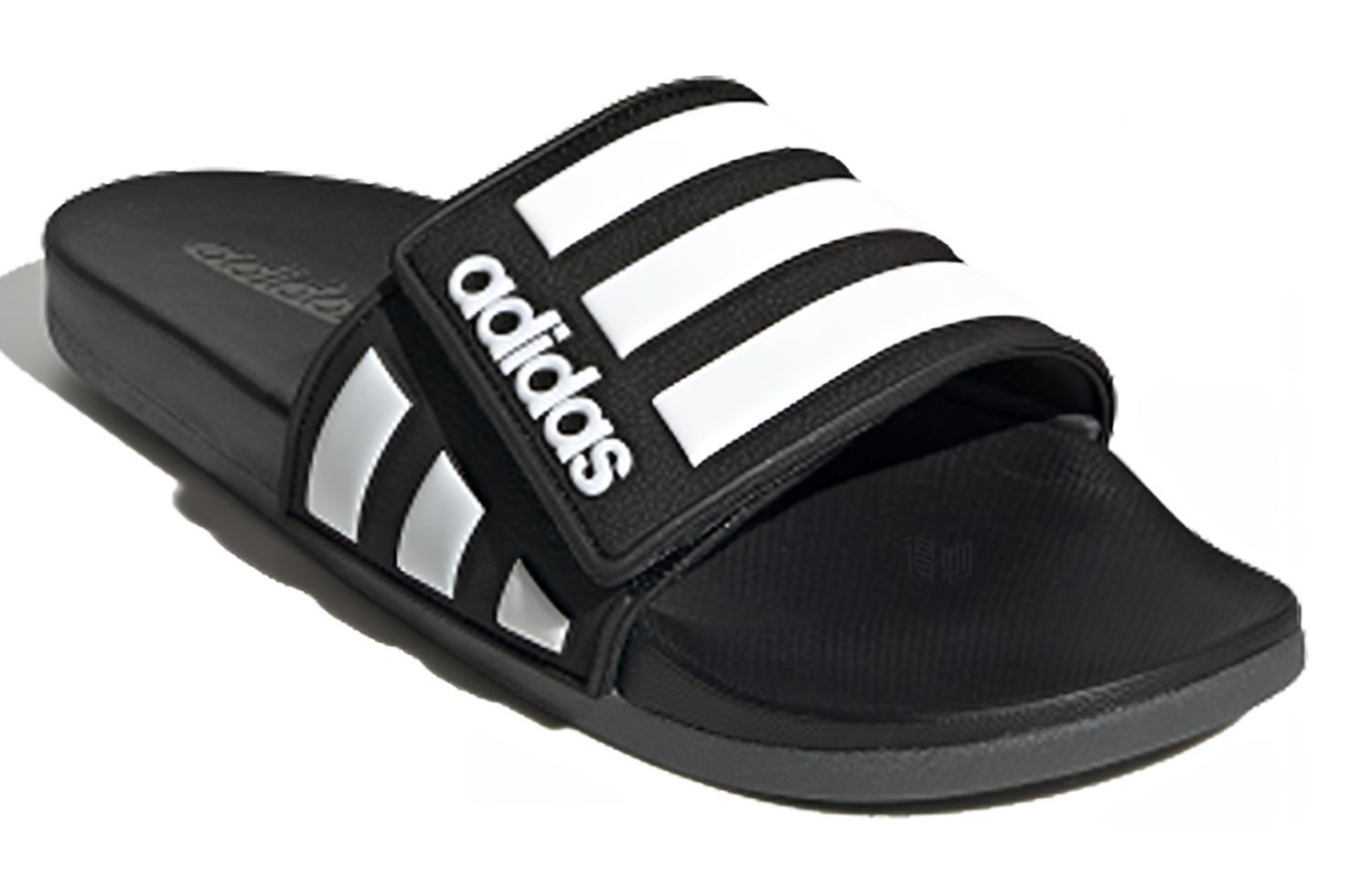Мужские шлепанцы adidas neo (черно-белый) — фото 2
