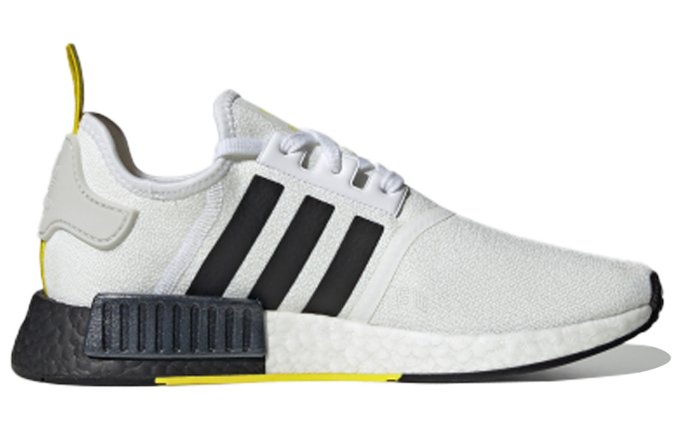 Унисекс кроссовки adidas originals NMD_R1 (бело-черно-желтые) — фото 2