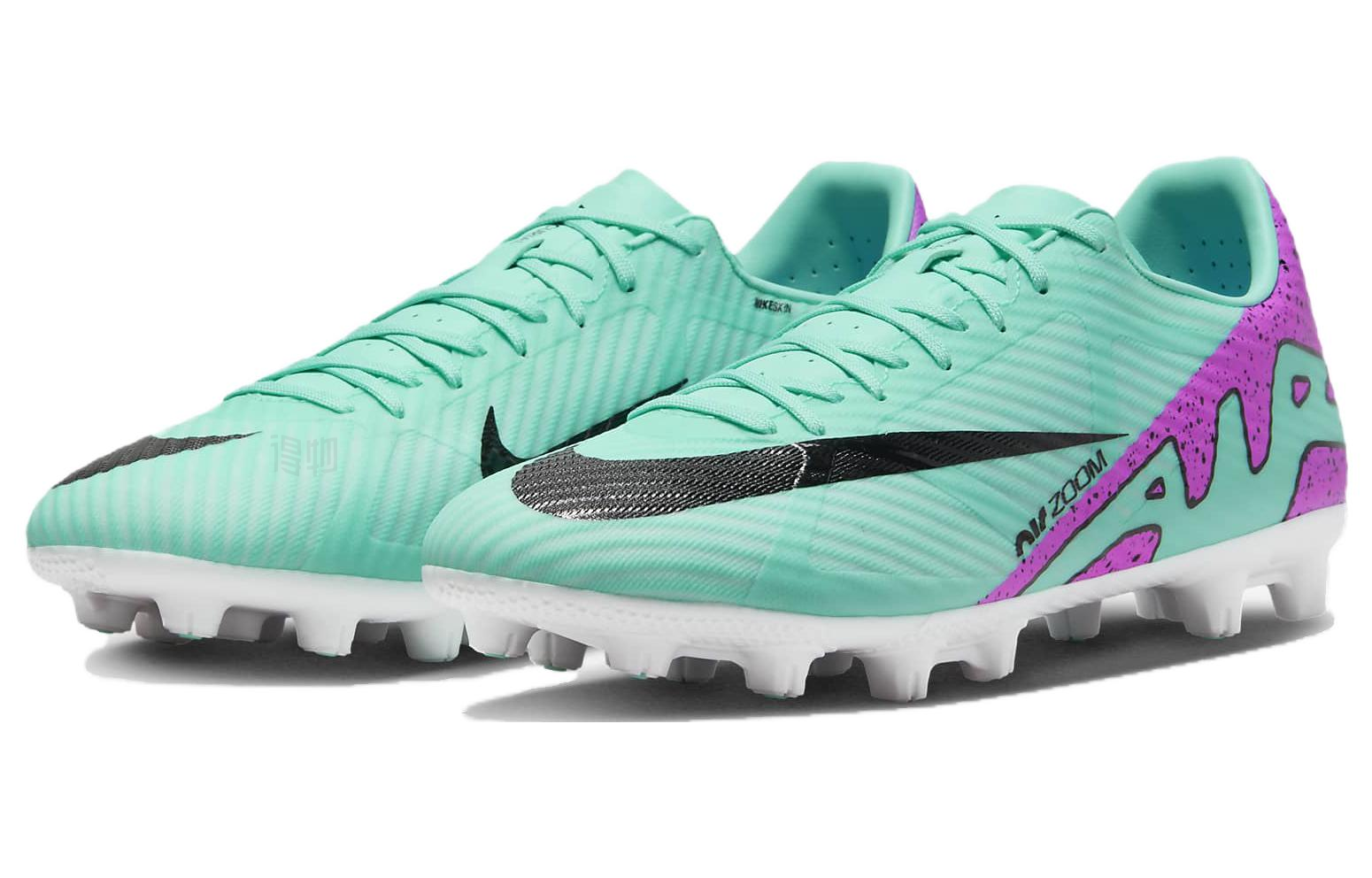Мужские бутсы Nike Mercurial Vapor 15 HG (пурпурно-зеленые) — фото 3