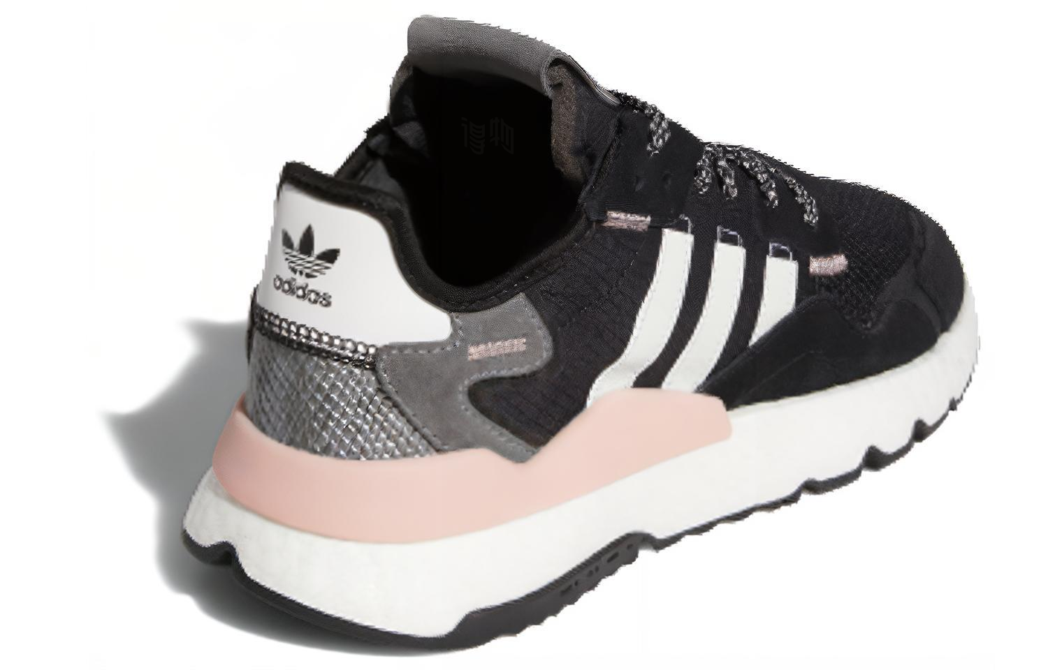 Женские кроссовки adidas originals Nite Jogger (черно-розовые) — Чёрный / розовый — фото 4