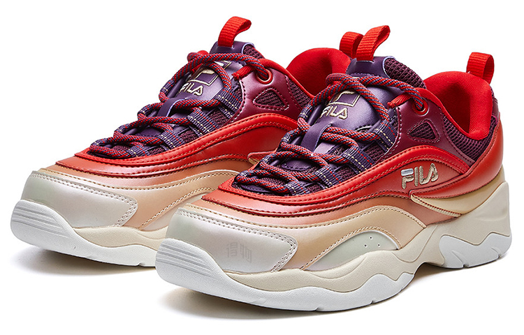Женские кроссовки Fila Ray (красно-коричневые) — фото 3
