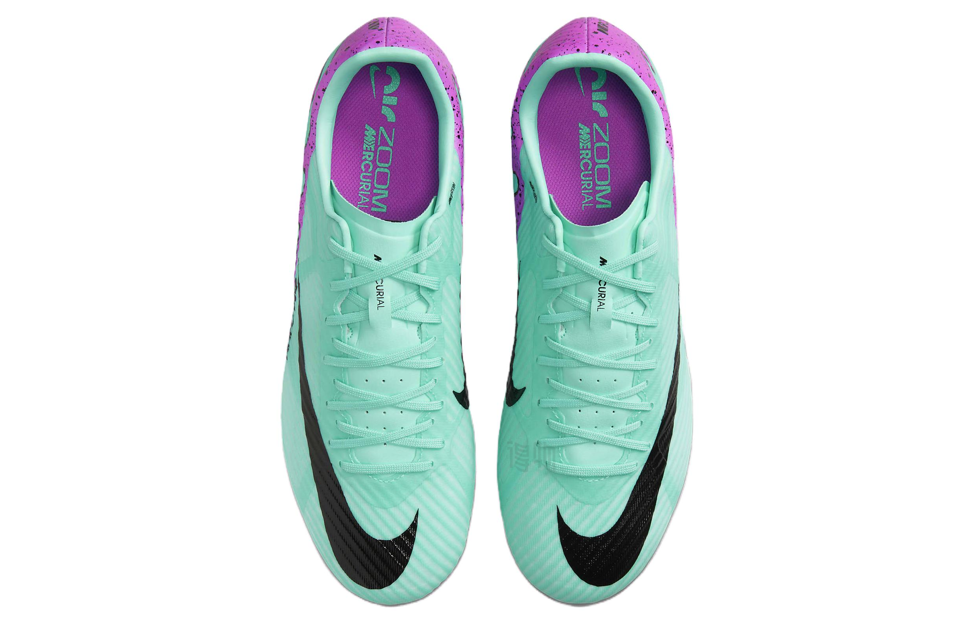 Мужские бутсы Nike Mercurial Vapor 15 HG (пурпурно-зеленые) — фото 4