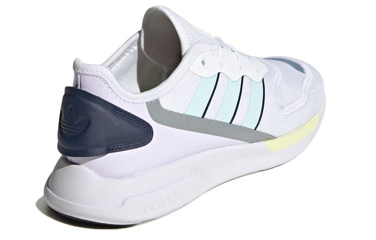 Женские кроссовки adidas originals ZX 2K Florine (бело-фиолетово-зеленые) — Белый / фиолетовый / зелёный — фото 4