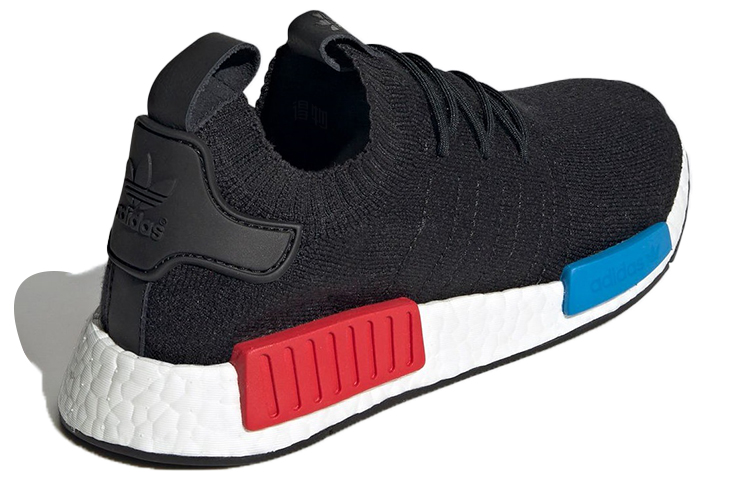 Кроссовки adidas originals NMD_R1 Primeknit OG (черно-красно-синие) — Чёрный / красный / синий — фото 4