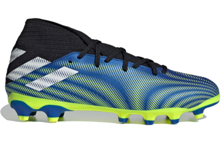 Мужские бутсы adidas Nemeziz 3.3 MG (черно-салатовые) — Чёрный / синий / зелёный — фото 2